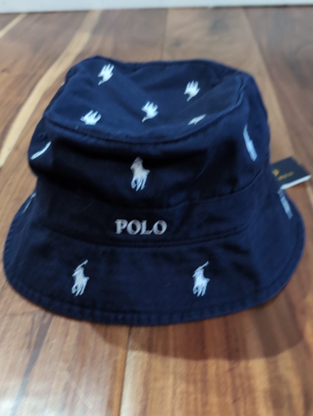 Polo Ralph Lauren Embroidered Logo Navy Bucket Hat Size S/M Nwt ❤️
